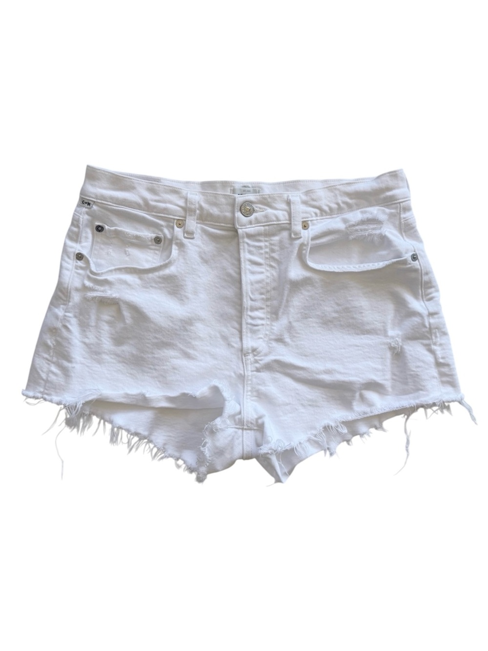 Citizens of Humanity White Distressed Jean  Shorts Size 29